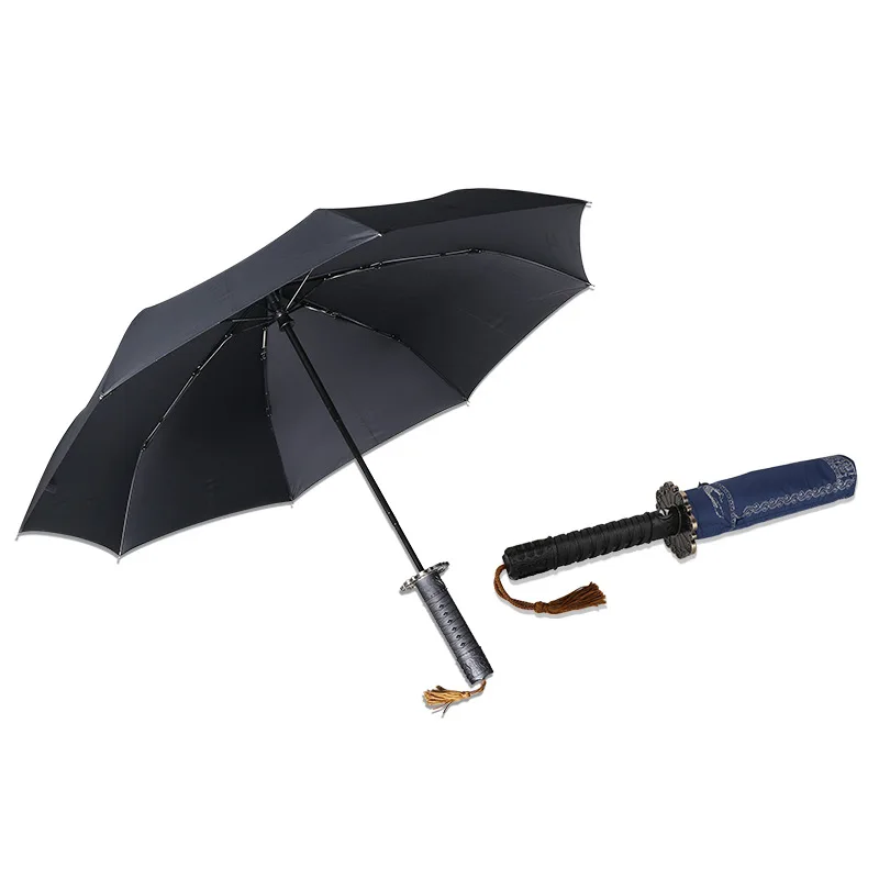 Wholesale Strong Windproof Rain Mens Katana umbrella with custom logo
