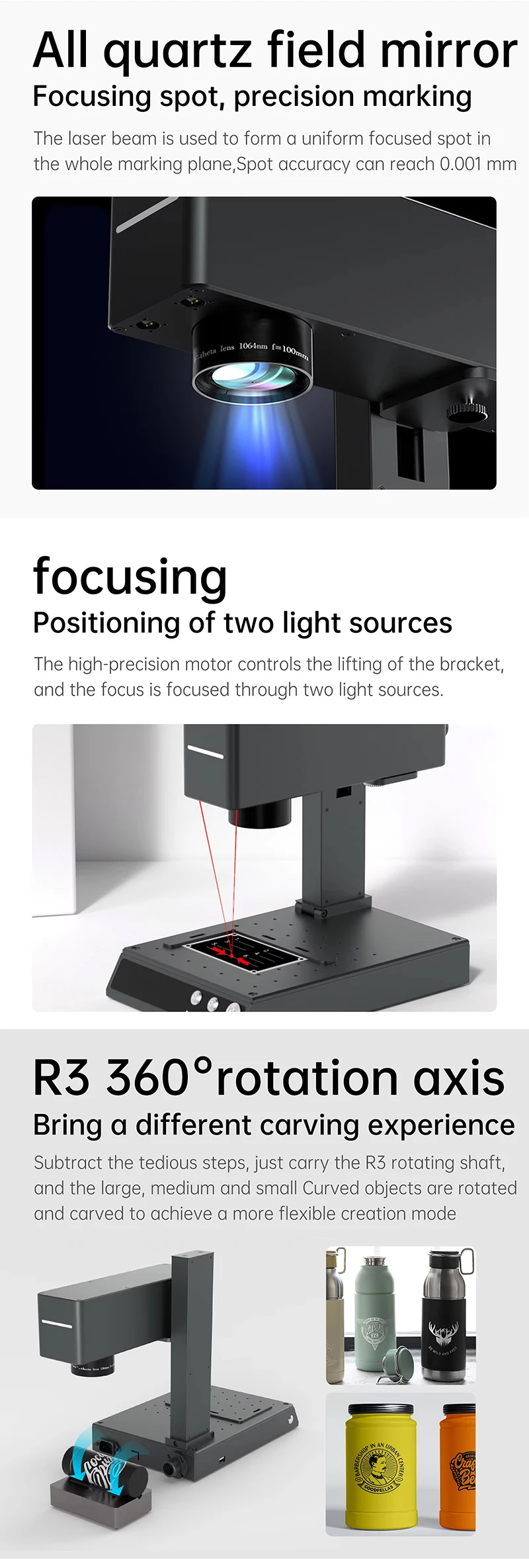 New Programmable Fiber Laser Marking Machines Laser Printer Engraver for Gold Jewelry Wood Leather Supports DXF BMP AI Graphic