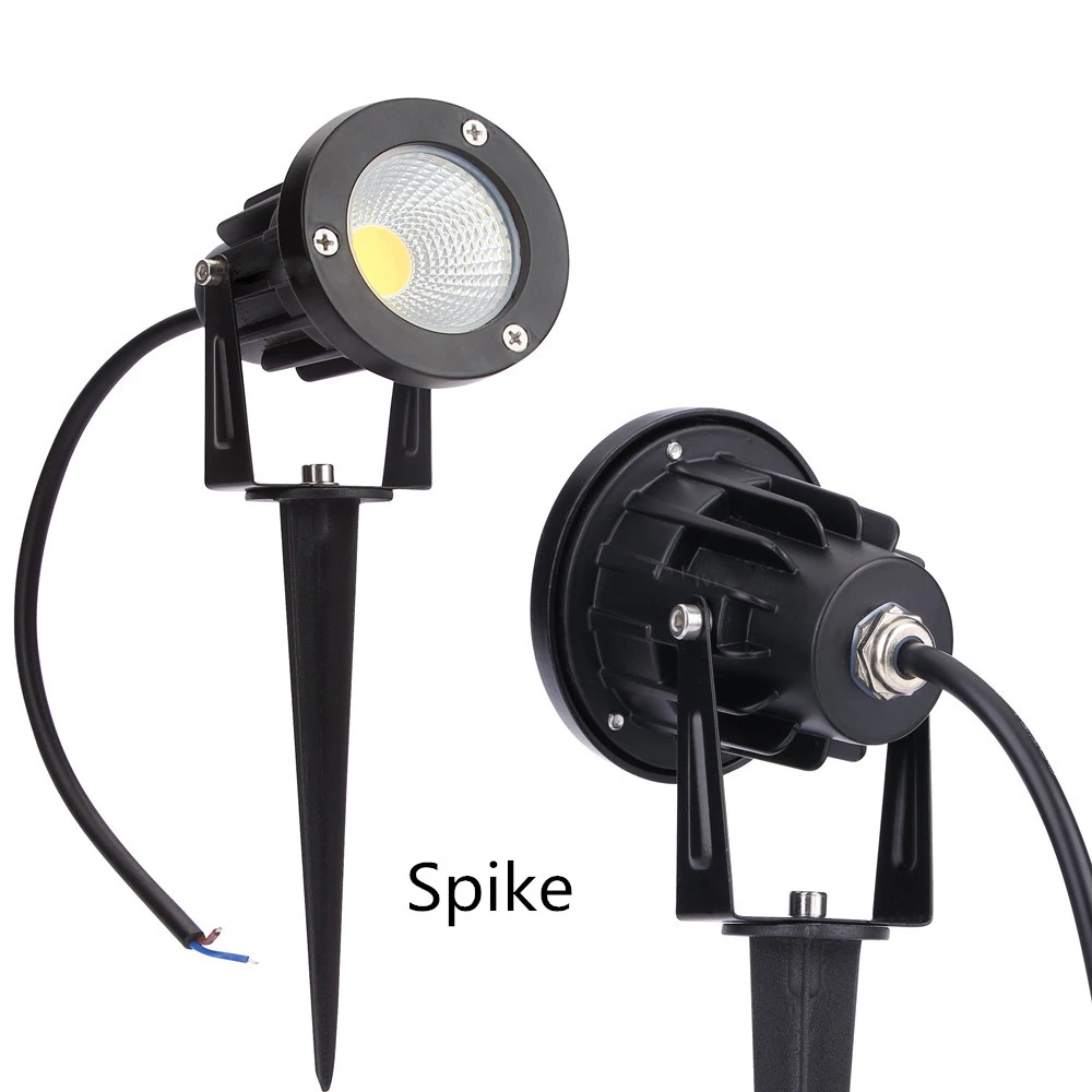 Outdoor LED Lawn Light with Spike Stand Waterproof IP68  Rotating Path COB Spotlight 220V RGB Garden Landscape Tree Spot light