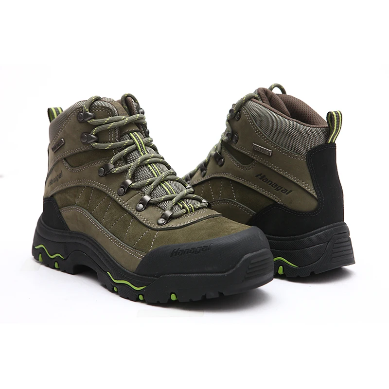 Hanagal Outdoor Boots Oliver Green Leather Hiking Boots Wholesale 2020