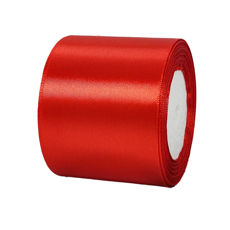 High Quality 3 Inch Satin Ribbon Colorful Single Face Embroidered Fabric for Gift Wrapping and Clothing Available in Roll