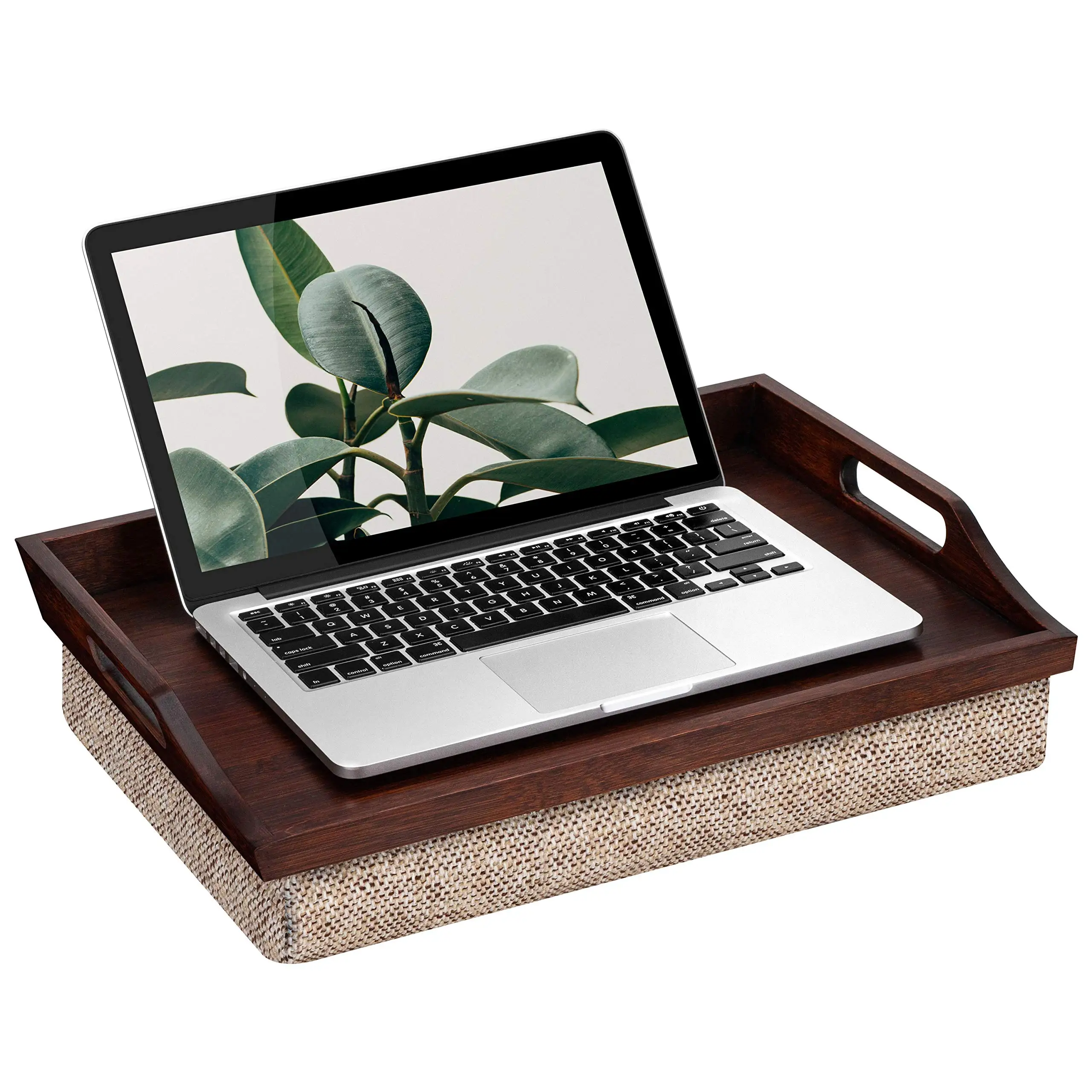 Lap Tray With Detachable Pillow,serving Tray - Espresso Bamboo - Style 