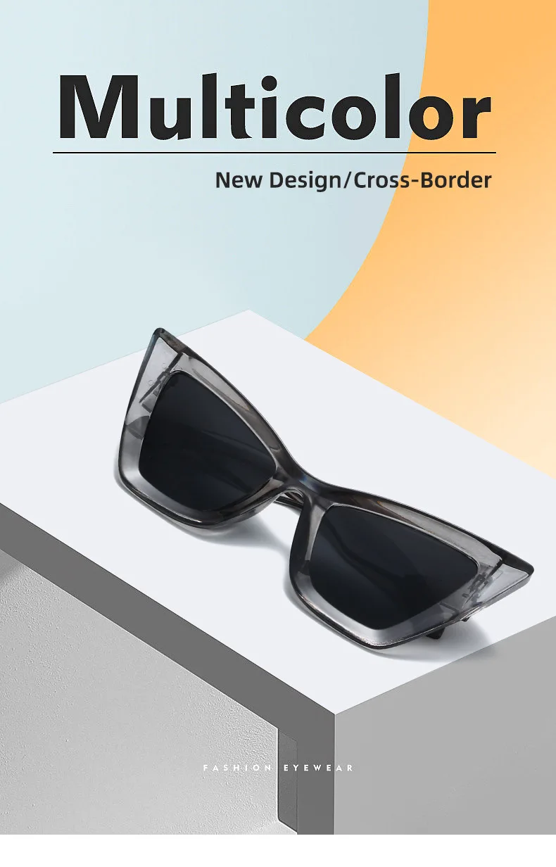 Nuevas gafas de sol Cat-eye Sunshade European and American Cool Punk Fashion Gafas de Sol para hombres y mujeres Unisex Custom Logo