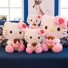 Hot Sales Japanese Cartoon Pink Hallo KT Cat Plush Toy Ice Cream HK Stuffed Plush Toys Kawaii Hello KT Senrio Kids Toys