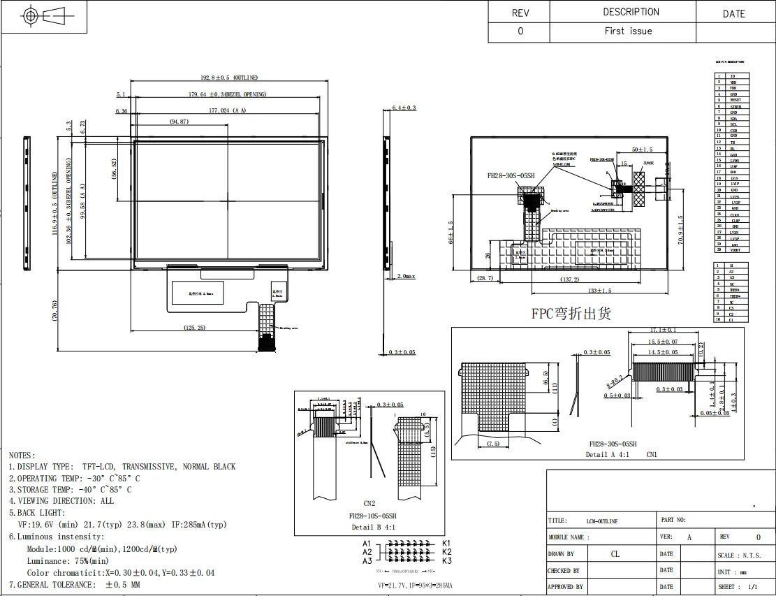 1280x720 Resolution 8 Inch Ips Lcd Panel With Wide Temperature For ...