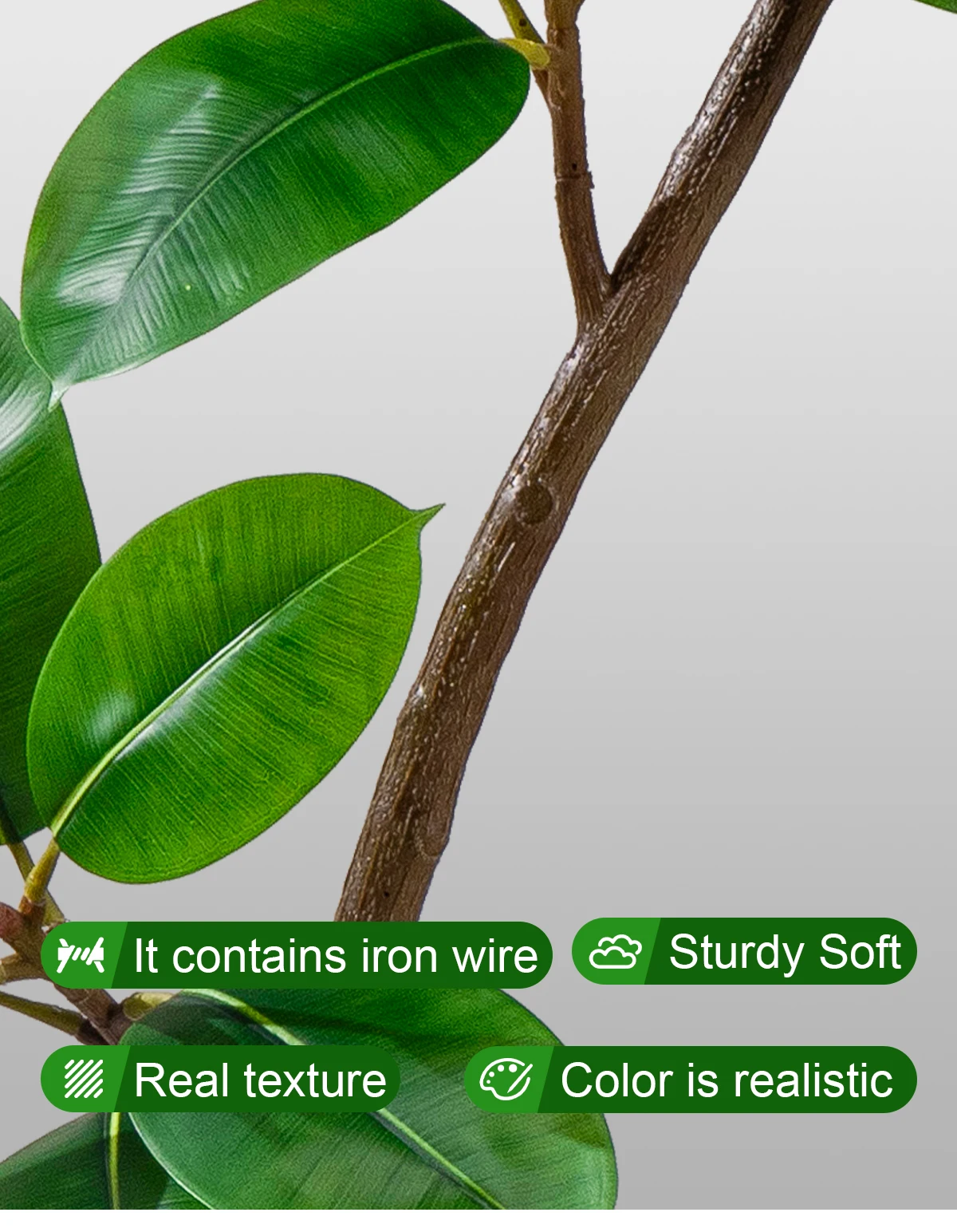Best-Selling 2m Large Green Artificial Banyan Trees Piano Leaves Indoor Living Room Decor Silk Faux Grass for Office Decoration factory