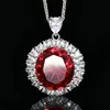 Red corundum pendant with Chopin chain