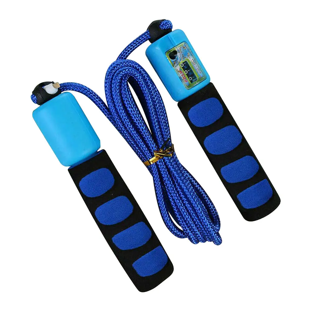Blue Skipping Rope With Counter Exercise Jumping Game Fitness Activity 