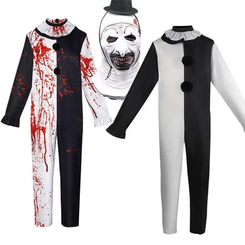Costume De Clown Effrayant Terrifier Pour Homme - Combinaison Une Pièce, Pour Halloween, Carnaval, Cosplay - Coupe Droite, Confortable