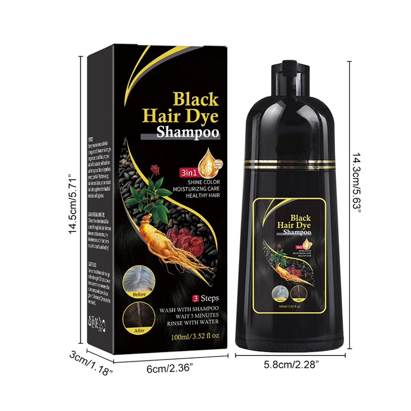 private label factory home herbal natural darkening hair colour shampoo magic black hair dye shampoo for white gray hair