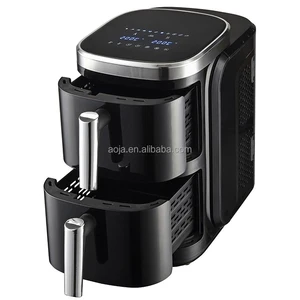 New XL 12L Air Fryer Oven Smart Digital Control Large Capacity Double Stack for 4 Foods Square Foldable Screen Viewing Window