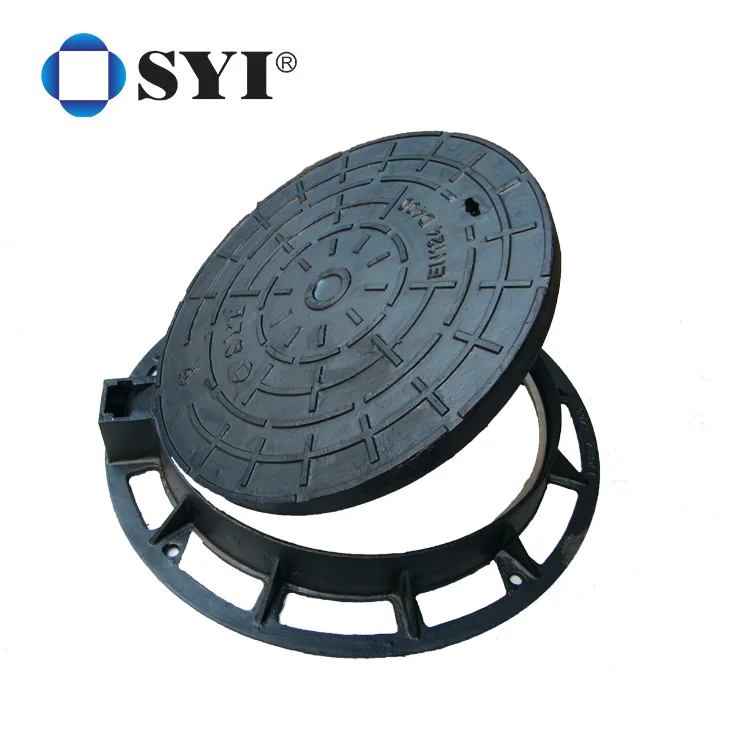 SYI Black Bitumen Square Rectangular Round Single Double Seal Ductile Iron Manhole Cover Size