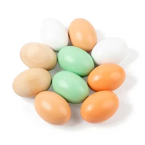 Stock DIY Painted Wooden Eggs Creative Duck Eggs for Children 2-4 Years Supports Hair Generation for Easter