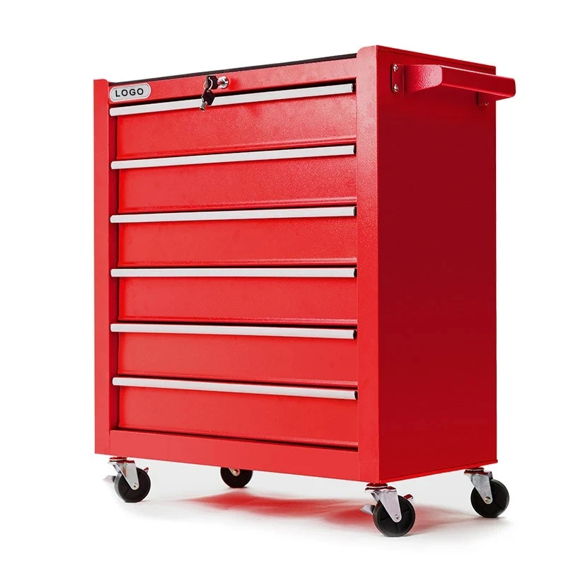 6 Drawer Workshop Garage Metal Tool Cart /Tool Trolley / Toolbox Cabinet with Handle and Wheels