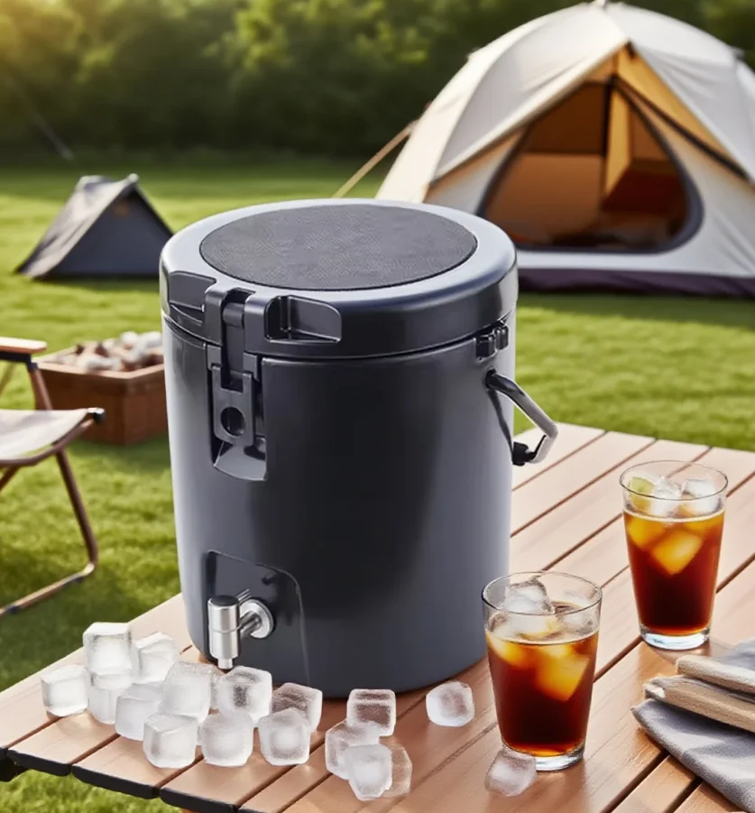 Hot Sales Customized Portable Rotomolded Plastic Ice Bucket Cooler Handles Solar Panel Thermal for Outdoor Camping Custom Food