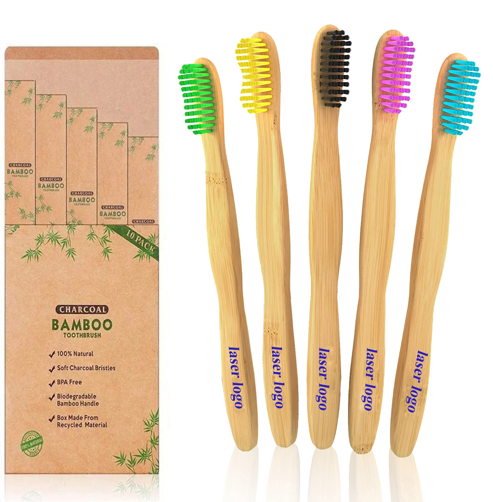 Custom Popular Custom High Quality logo Bamboo Custom Toothbrush From China