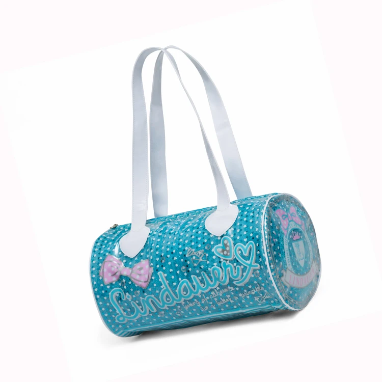 Fashion new women  leisure PVC zipper  lucencycylinder bag