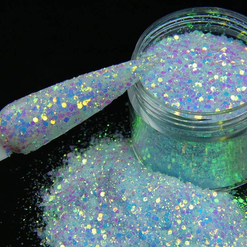 glitter powder nail designs