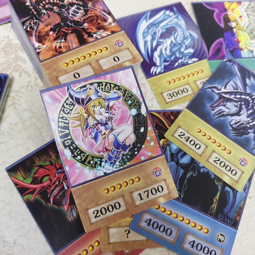 YUGIOH DIY Anime Style Cards: Dueling Monsters Blue-eyed White Dragon Dark  Master 100pcs Per Set