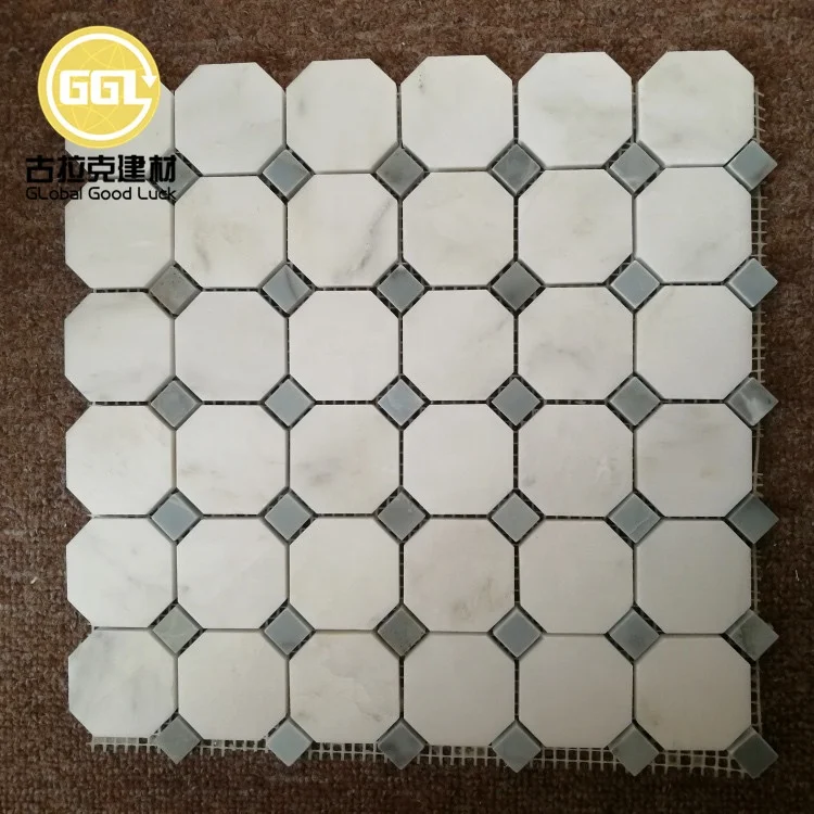 Factory Wholesale Octagon Mosaic White Natural Stone Marble Mosaic Tile for Decor supplier