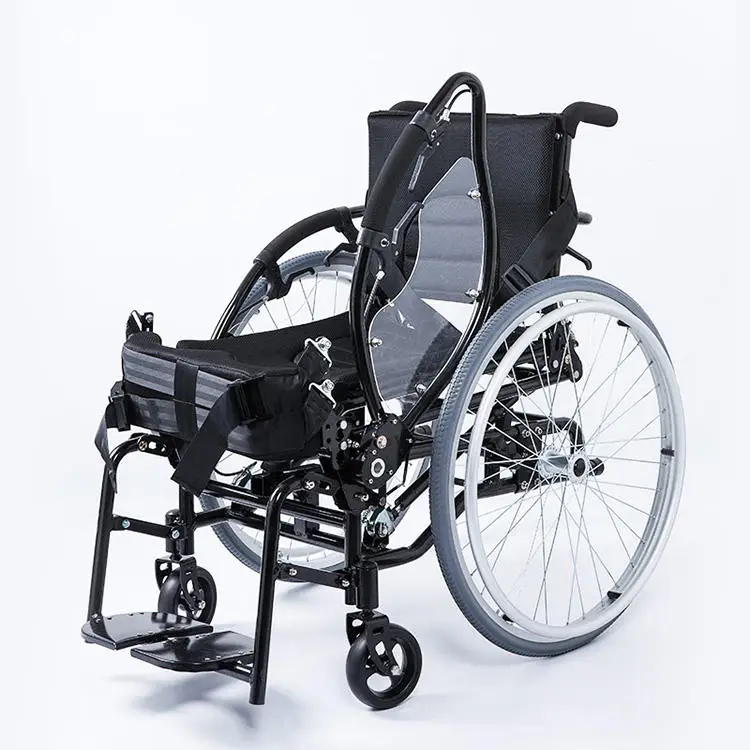 Manual Folding Standing Handicapped Wheelchair for Sale the rear wheels can be quickly disassembled for disabled - BZ-TH01 factory