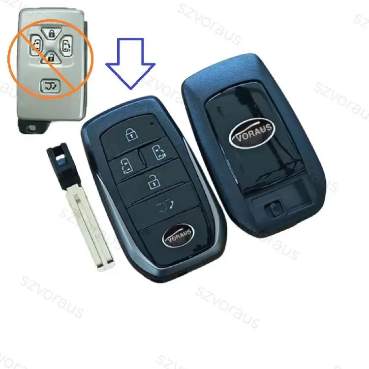 Szvoraus Toyota Corolla Remote Shell Control 5 Button Modified Smart Key Cover With E-KEY Alphard Flip Key for Toyota Key