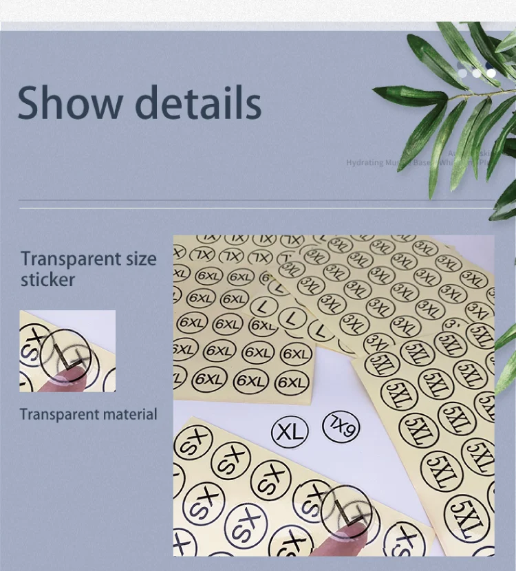China Manufactory Paper Stickers Labels For Clohing Oem Self Adhesive Garment Label Size Sticker