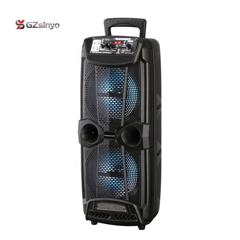 2021 new style double 8 inch wireless portable trolley blue tooth speaker