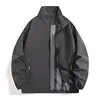 Dark Gray stand collar jacket
