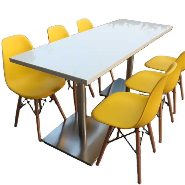 Langer Schmaler Esstisch Aus Mineralwerkstoff Mit Stühlen Und Tischen Für Restaurants Aus Mineralwerkstoff