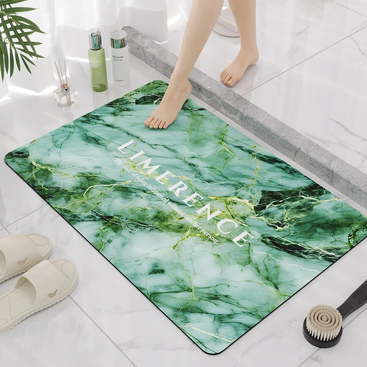 Hot Custom Size Bathroom Diatomaceous Water Absorbent Rug Set Diatom
