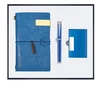 Notebook+pen+name card holder-Blue
