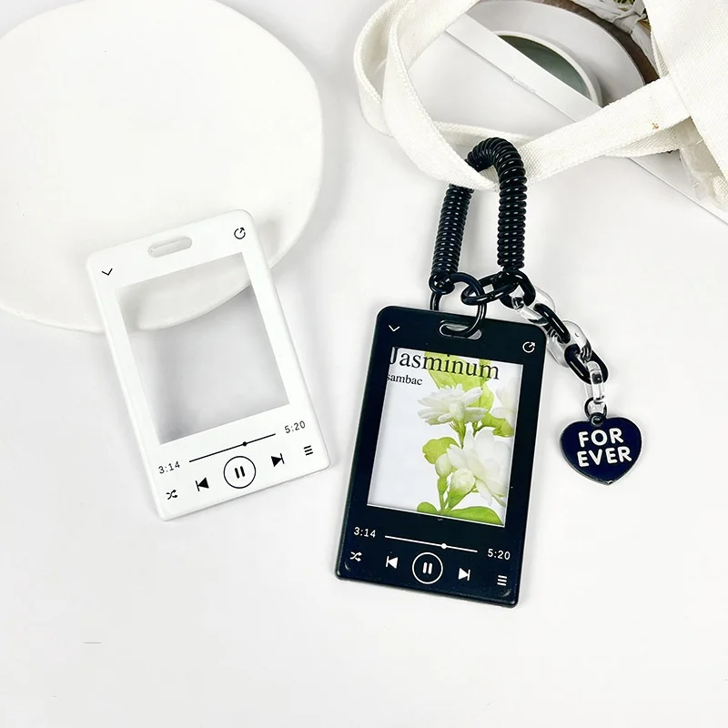 Acrylic Id Card Holder With Lanyard Strap Retractable Lanyard Student Card Holder Keychain Ins Id Holder Photo Card Cover Photocard Holder Idol Photocard I.196214868