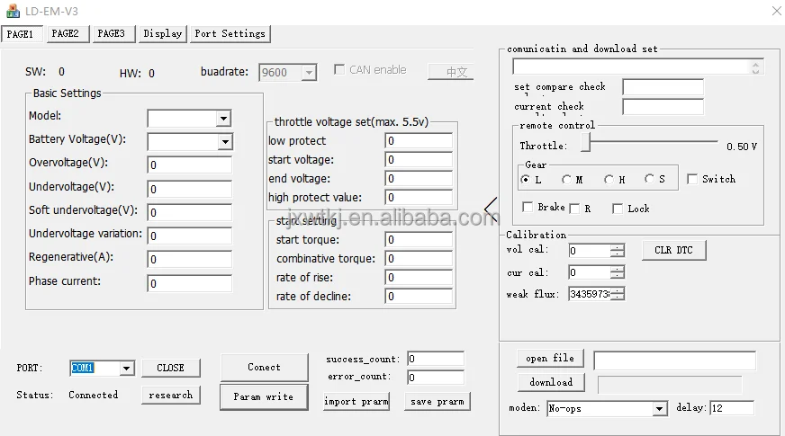 Em Controller Software Votol Electric Scooter Motor Controller EM-100 for QS Mid-Drive Motor ...