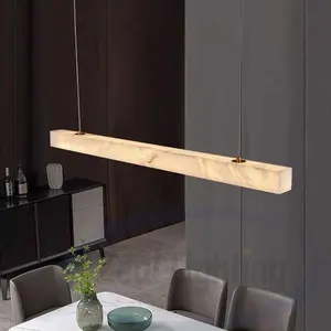 Custom Modern Luxury Alabaster Lamp Kitchen Dining Room Decoration Marble Chandelier Pendant Light