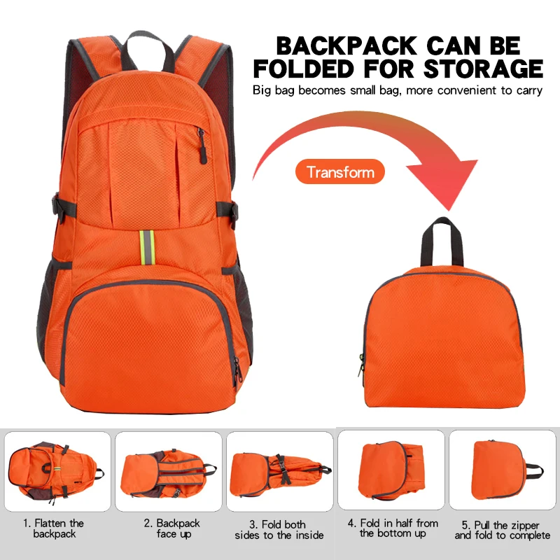2022 Folding Backpack Skladaci Batoh Hiking Backpack Light Color