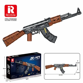 Reobrix 77005 AK47 Assault Rifle Shotgun - 1366pcs Model Blocks