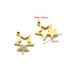 Stella a Cinque Punte Vuota con Strass 1,6 mm Foro Singolo 09 Argento