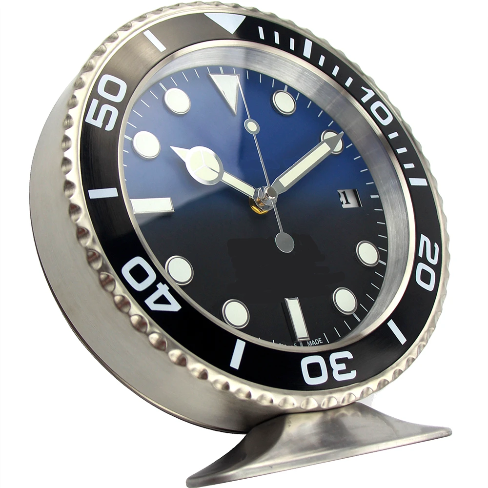 nordic creative Table watch clock blue glass luxury big metal minimalist home decor modern watch desk clocks reloj pared horloge