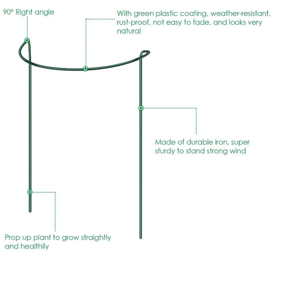 Supporto per Piante da Giardino a Semicerchio, Sistema di Supporto ad Arco, Anelli di Sostegno per Peonie