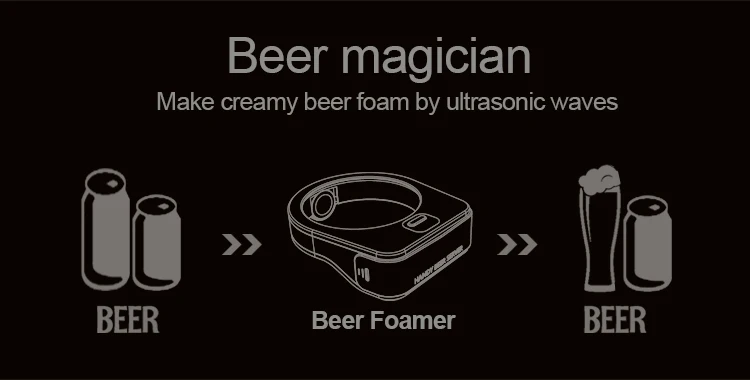 Hot Sale One Touch Handy Spit Bubble Ultrasonic Portable Micro Frother Ring Draft Beer Foamr Machine Server manufacture