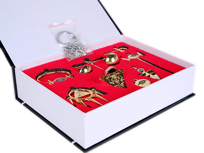 Anime Yu Gi Oh Keychain Millennium Building Block Artifact Necklace Set