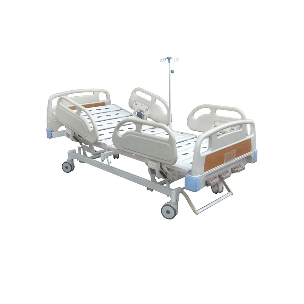 Adjustable Height Foldable Metal Hospital Bed Central Control Casters Hand Crank Infusion Multi-Function Modern Design Hotels 6
