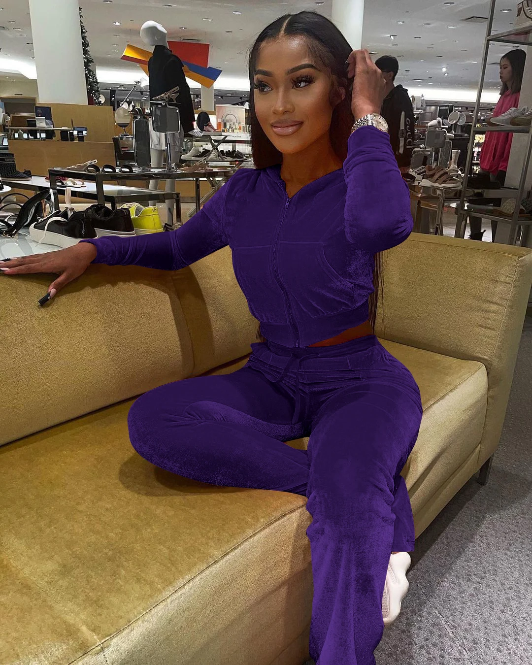 velvet tracksuit women