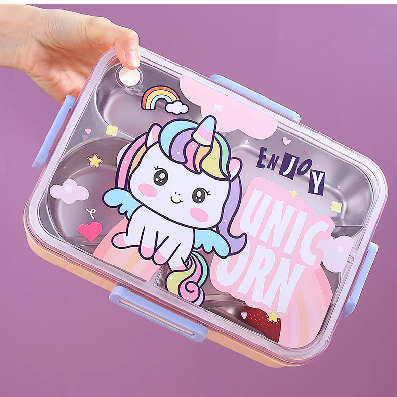 Милый детский 304 из нержавеющей стали, студенческий Ланч-бокс, пенто-бокс, офисный суп, Ланч-бокс