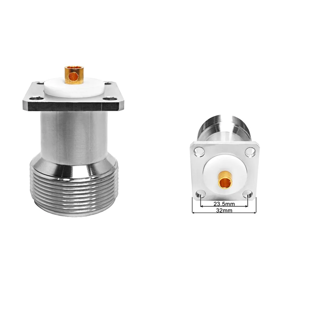 Brass Rf Coax Coaxial Connector LC Female Jack Hembra 4 Hole Flange Solder Welding Converter Connecteur