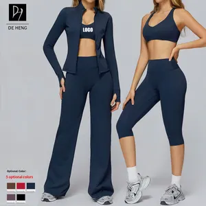 Top Fashion Slim 2 Piece Yoga Set Fitness Leggings Set Conjuntos Deportivos Mujer Gym Clothes Activewear Women Workout Sets