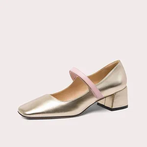 Newest Shallow Heel Women's Sandals with One Strap Fashion Single Shoes for Spring Summer and Autumn