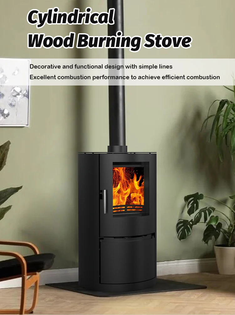Ce Wooden Burner Stove Fireplace China Supplier Cylindrical Multi Fuel