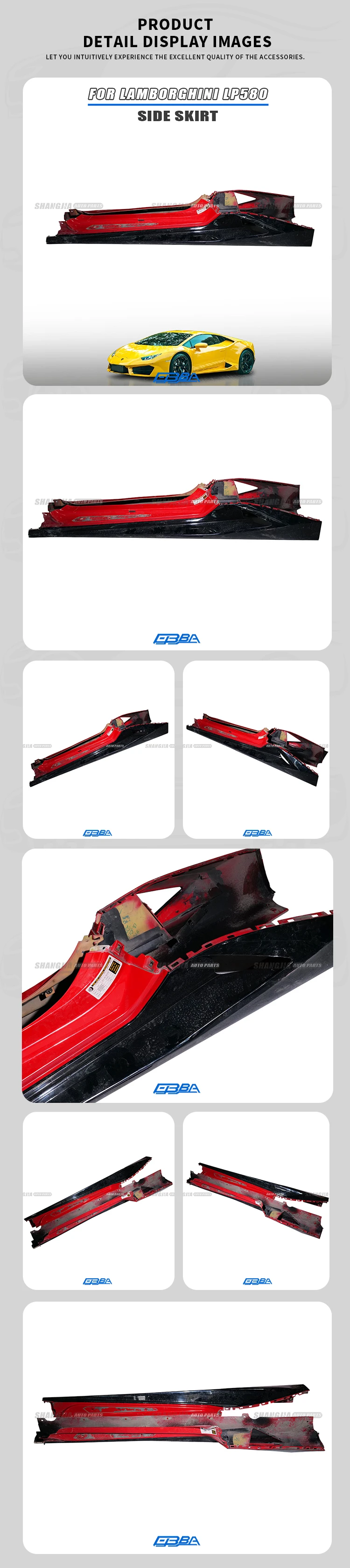 product left or right rocker panel side skirt for lamborghini lp580 oem 4t0898307 4t0898308 plastic material other car body parts120-1